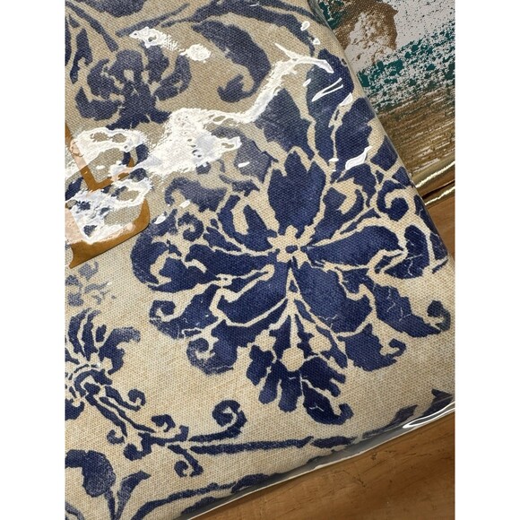 Ralph Lauren Home BLUFF POINT Tablecloth Blue/Tan Floral 60x104 New In Packaging - Picture 2 of 7